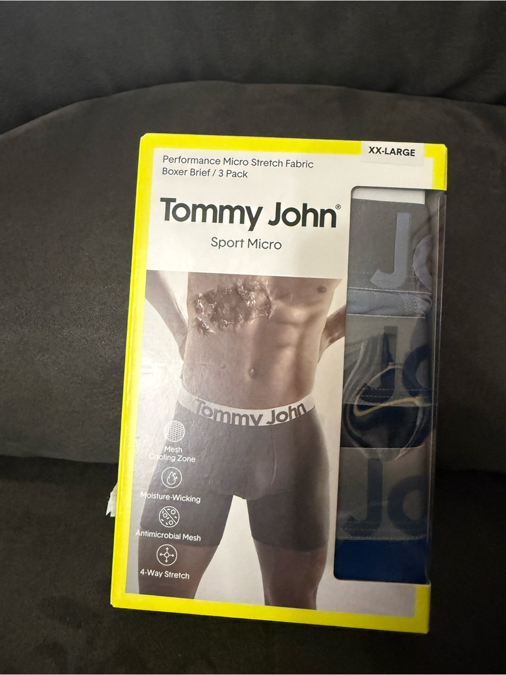 Tommy John 3-Pack Sport Micro Boxer Briefs - Gray, Navy, Charcoal